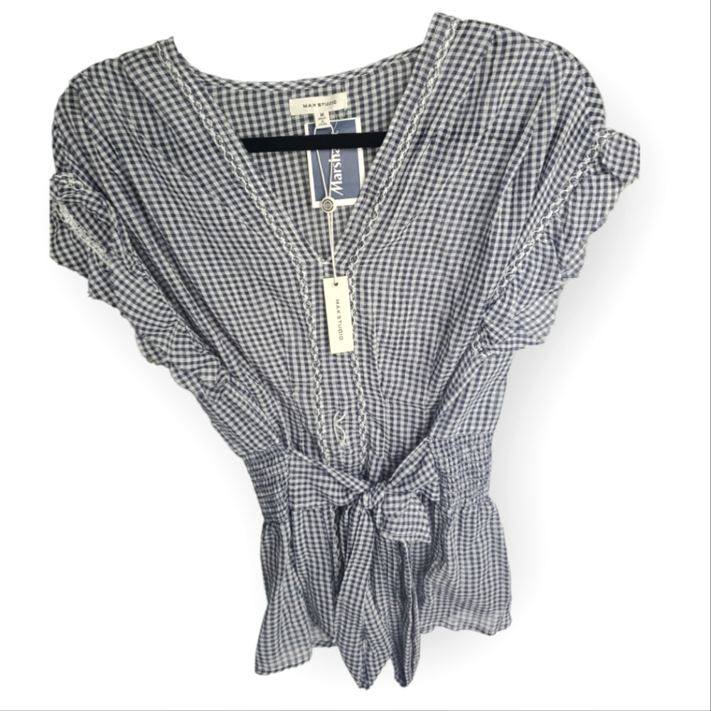 Max Studio Checkered Blouse